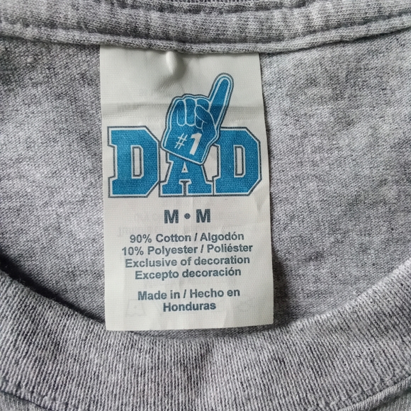 Men's Grey T-shirt Number One Grandpa #1 Grandfather American Flag Patriotic - Picture 8 of 9